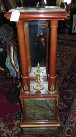 FRENCH CARVED WOOD AND MARBLE PEDESTAL