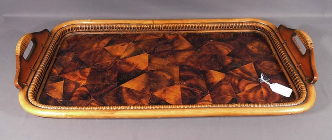 BAMBOO & FAUX TORTOISE SHELL TRAY