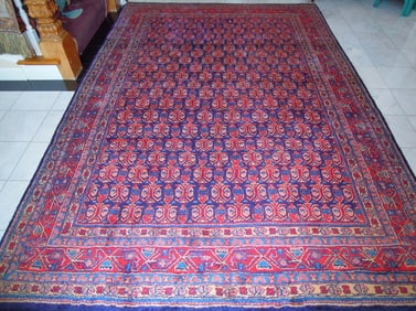 VINTAGE HAND KNOTTED MAHAL AREA RUG