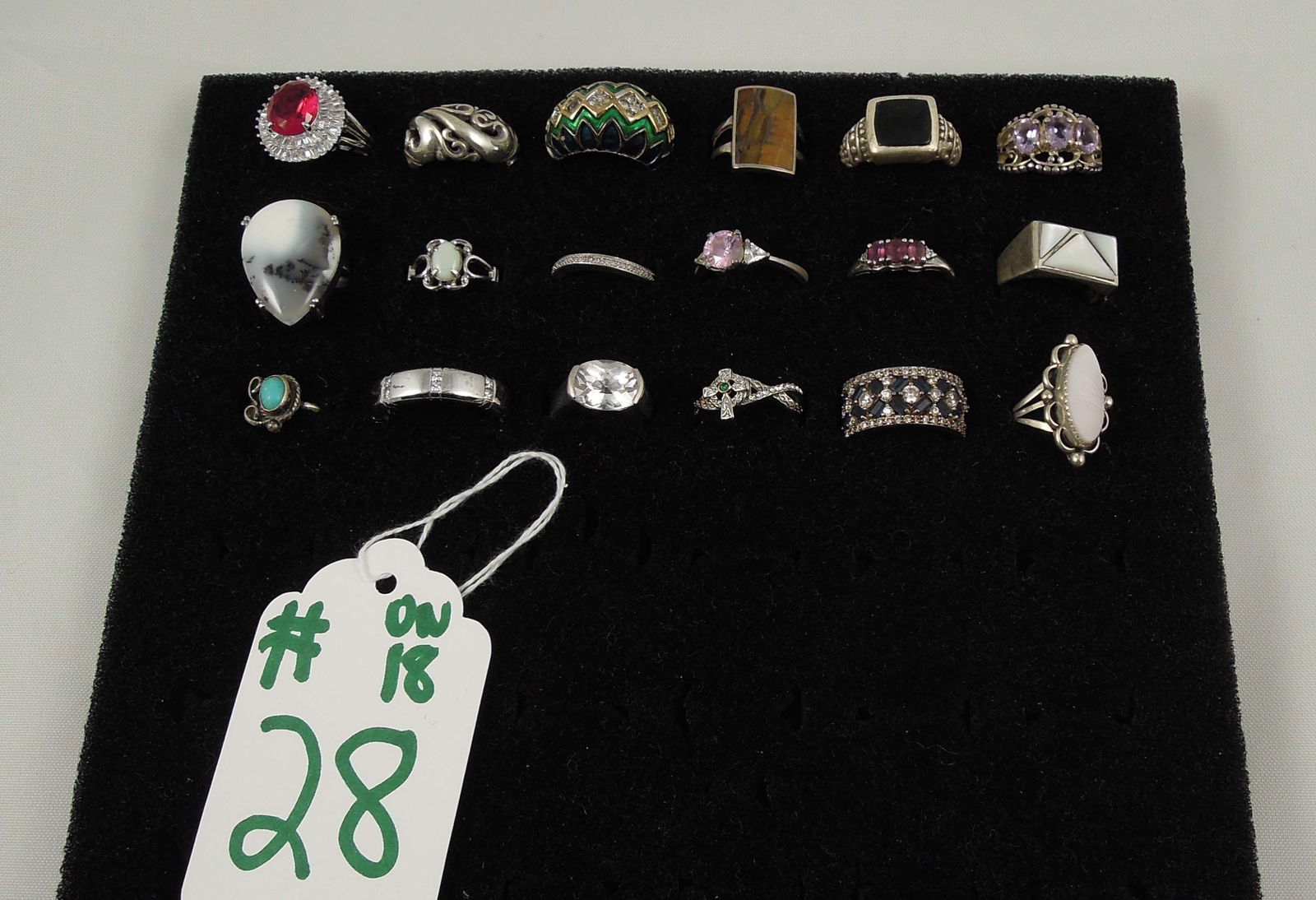 GROUP OF 18 MISC. STERLING SILVER RINGS (1 of 1)