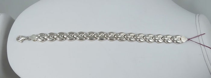 LADIES STERLING SILVER STRAIGHT ROW BRACELET