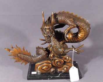 VERY FINE BRONZE SCULPTURE OF DRAGON