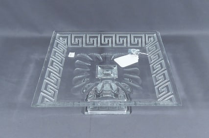 VERSACE STYLE CUT CRYSTAL PEDESTAL TRAY