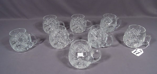 SET OF VERY FINE EUROPEAN CUT CRYSTAL BEER MUGS