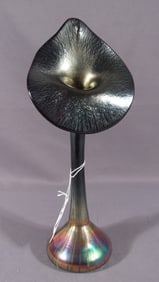 BEAUTIFUL HAND BLOWN ART GLASS JACK-IN-THE-PULPIT VASE