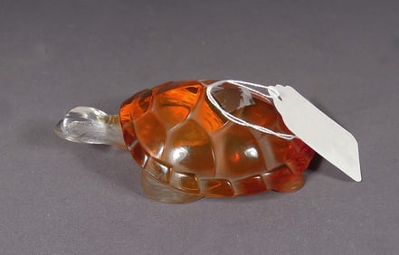 FINE FRENCH LALIQUE CRYSTAL TURTLE "CAROLINE"