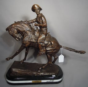 BRONZE SCULPTURE "COWBOY" AFTER FREDRIC REMINGTON
