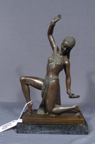 ART DECO STYLE BRONZE SCULPTURE OF DANCER