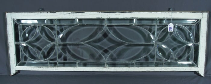 VINTAGE WOOD & LEADED GLASS WINDOW