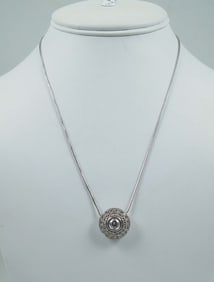 LADIES 14K WHITE GOLD & DIAMOND NECKLACE