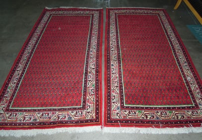 PAIR HAND KNOTTED PERSIAN AREA RUGS