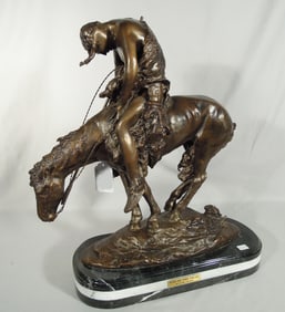 BRONZE SCULPTURE "END OF THE TRAIL" AFTER JAMES EARLE FRASER