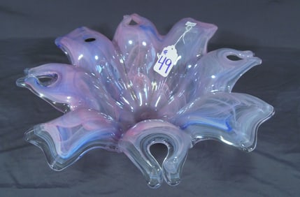 BEAUTIFUL LARGE HAND BLOWN ITALIAN MURANO ART GLASS BOWL