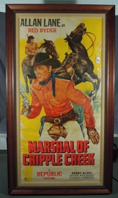 LARGE VINTAGE MARCHAL OF CRIPPLE CREEK "RED RYDER" POSTER