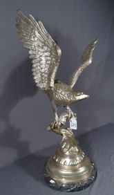 SPECTACULAR BRONZE SCULPTURE OF EAGLE