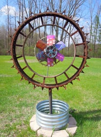 VERY LARGE VINTAGE STEEL OUTDOOR GARDEN ORNAMENT