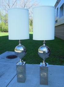 PAIR GLOBAL VIEWS BIG PILL MODERN FLOOR LAMPS