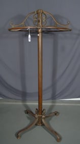 VERY FINE ANTIQUE HEAVY BRASS FLOOR COAT RACK