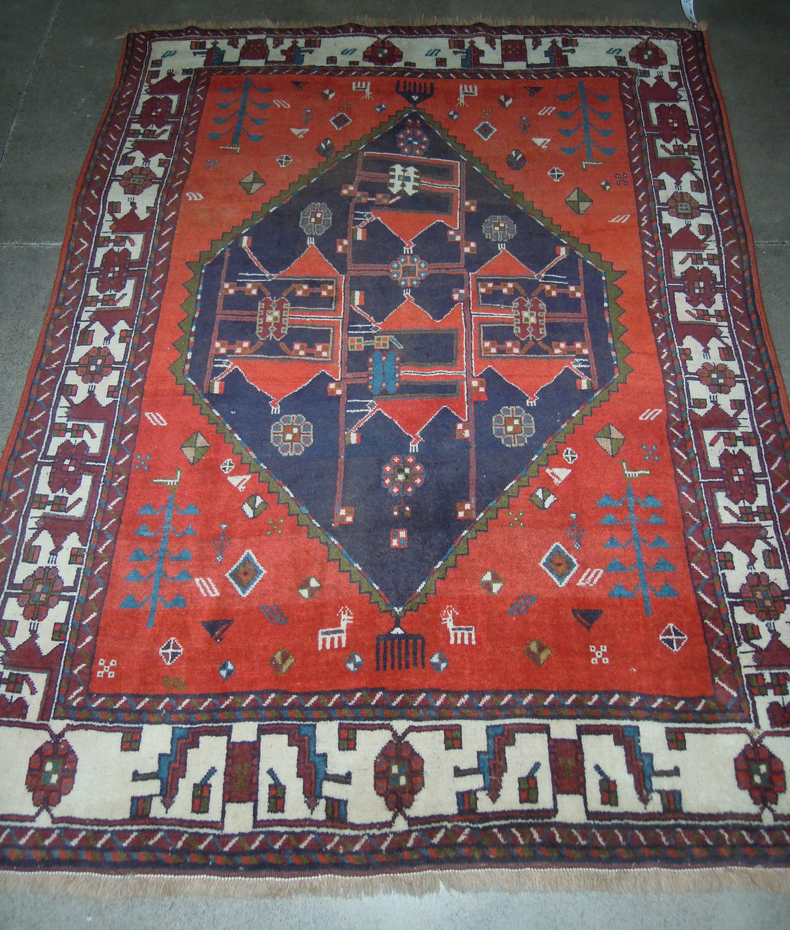 VERY FINE HAND KNOTTED HAMADAN AREA RUG (1 of 1)