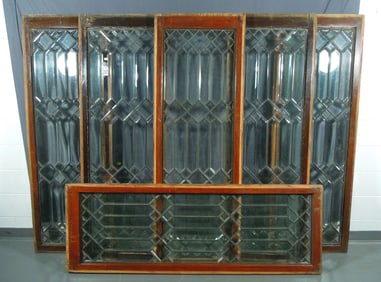 GROUP OF SIX FINE VINTAGE LEADED GLASS WINDOWS