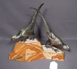BEAUTIFUL FRENCH ART DECO PHEASANT SCULPTURE