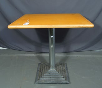 FIVE MODERN CHROME & WOOD TABLE BY LOWENSTEIN COMPANY
