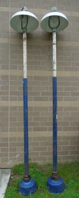 PAIR OF REVERE ELECTRIC CAST IRON SERVICE STATION LIGHTS