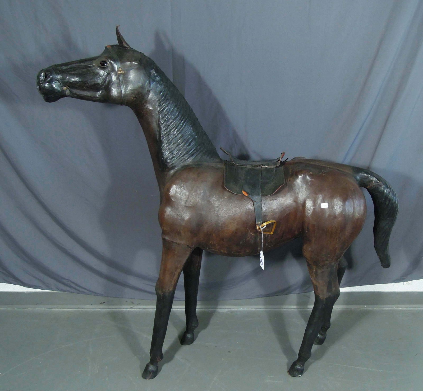 LARGE CUSTOM MADE STANDING LEATHER HORSE (1 of 1)