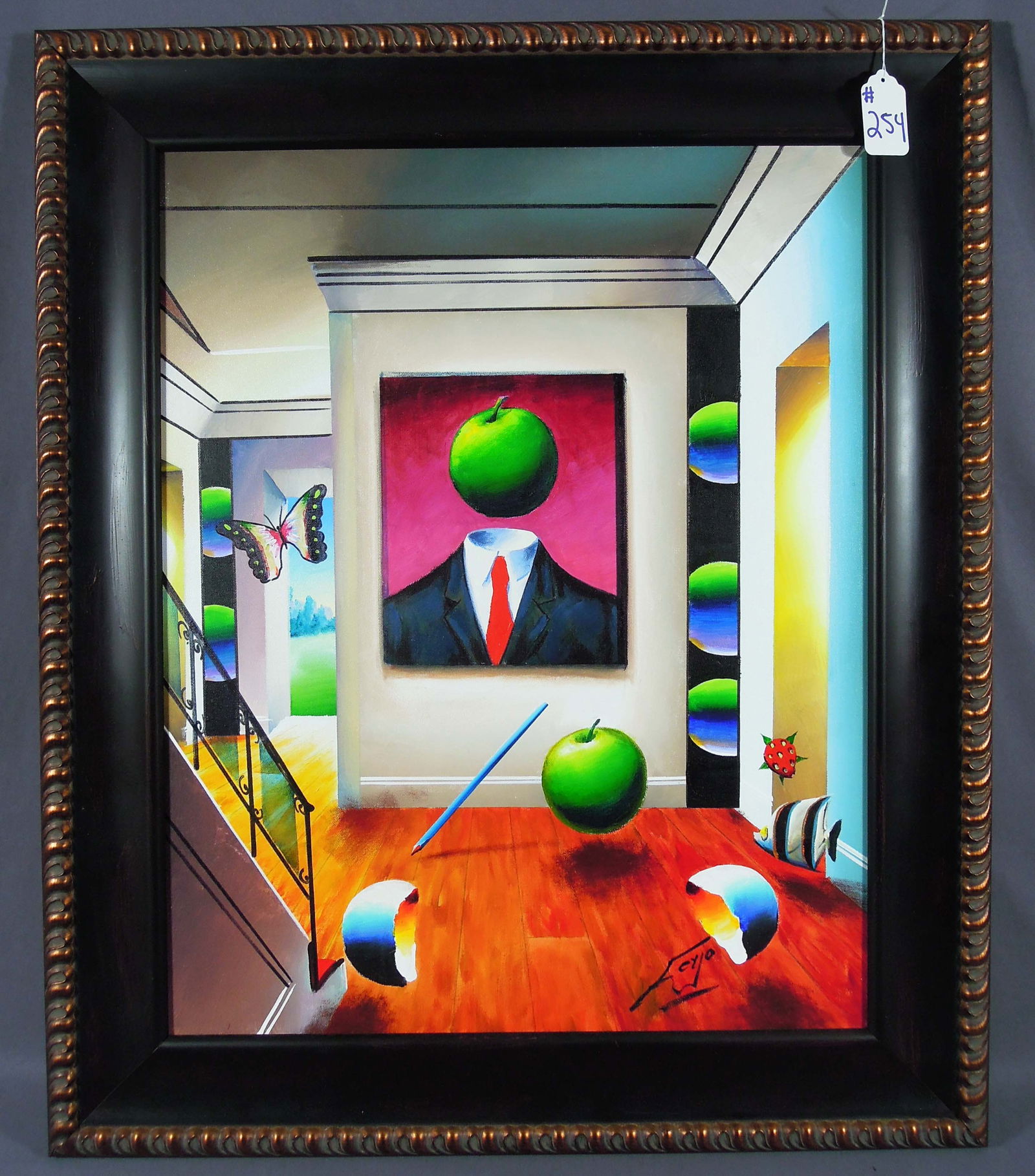 FERNANDO DE JESUS OLIVEIRA (1946- ) BRAZIALIAN (FERJO): Beautiful original oil on canvas. Hand signed, lower right. Vibrant colors. Excellent condition. Overall framed 37 1/2" x 31 1/2", 1 1/4".