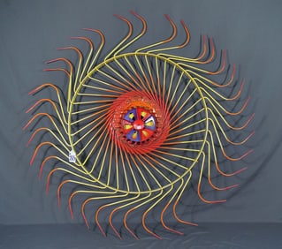 LARGE CUSTOM MADE VINTABE METAL & STEEL OUTDOOR WALL ART