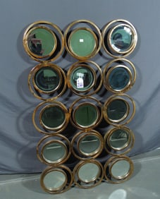 UNUSUAL METAL & BEVELED GLASS MODERN DESIGN MIRROR