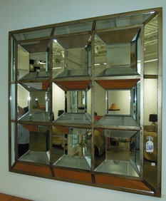 VERY UNUSUAL LARGE MODERN CONCAVE MIRROR