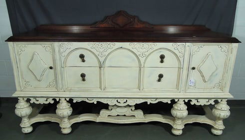 ORNATE HAND CARVED ANTIQUE WOODEN DISTRESSED CHEST