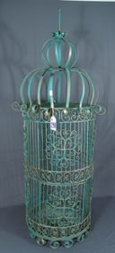 TALL VINTAGE ORNATE METAL BIRD CAGE