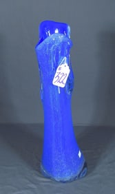 LARGE HAND BLOWN ART GLASS FREE FORM VASE
