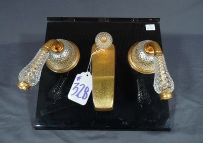 FINE 24K PLATED AND CRYSTAL FAUCET SET