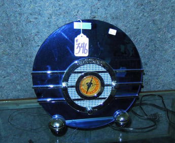 CROSLEY CR37 MIRRORED BLUE BIRD AM/FM CASSETTE