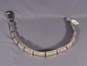 RARE VINTAGENAVAJO NATIVE AMERICAN STERLING SILVER BELT BY PRISCILLA APACHE