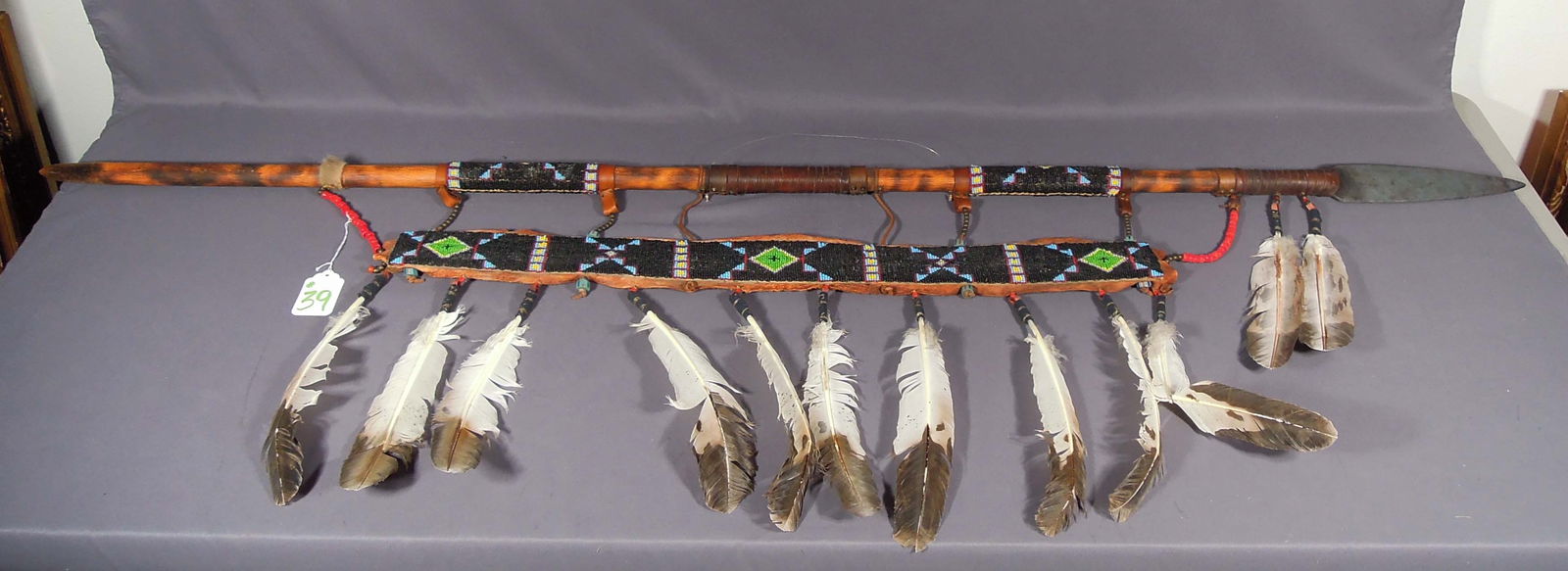HAND MADE DECORATIVE NAVAJO NATIVE AMERICAN INDIAN SPEAR (1 of 3)