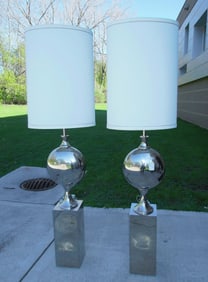 PAIR GLOBAL VIEWS BIG PILL MODERN FLOOR LAMPS