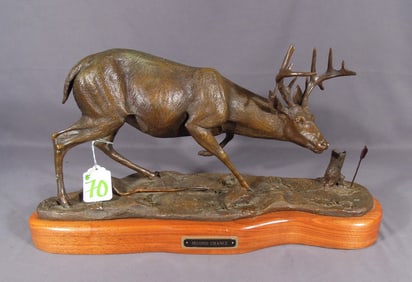ORIGINAL BRONZE SCULPTURE OF DEER "SECOND CHANCE"