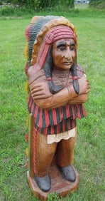 HAND CARVED WOODEN INDIAN