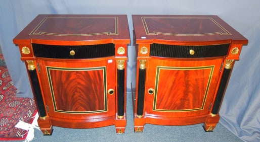 PAIR FINE ITALIAN VERSACE STYLE SIDE TABLES/NIGHT STANDS