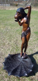 ART NOVEAU STYLE LARGE BRONZE SCULPTURE/FOUNTAIN "WOMAN WITH JUG"