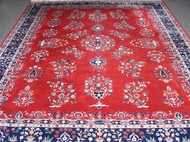 HAND KNOTTED INDO SAROUK AREA RUG