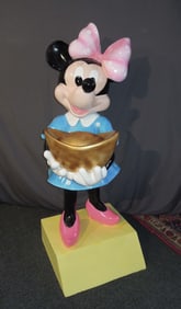 LARGE HAND PAINTED RESIN SCULPTURE OF "MINNIE MOUSE"