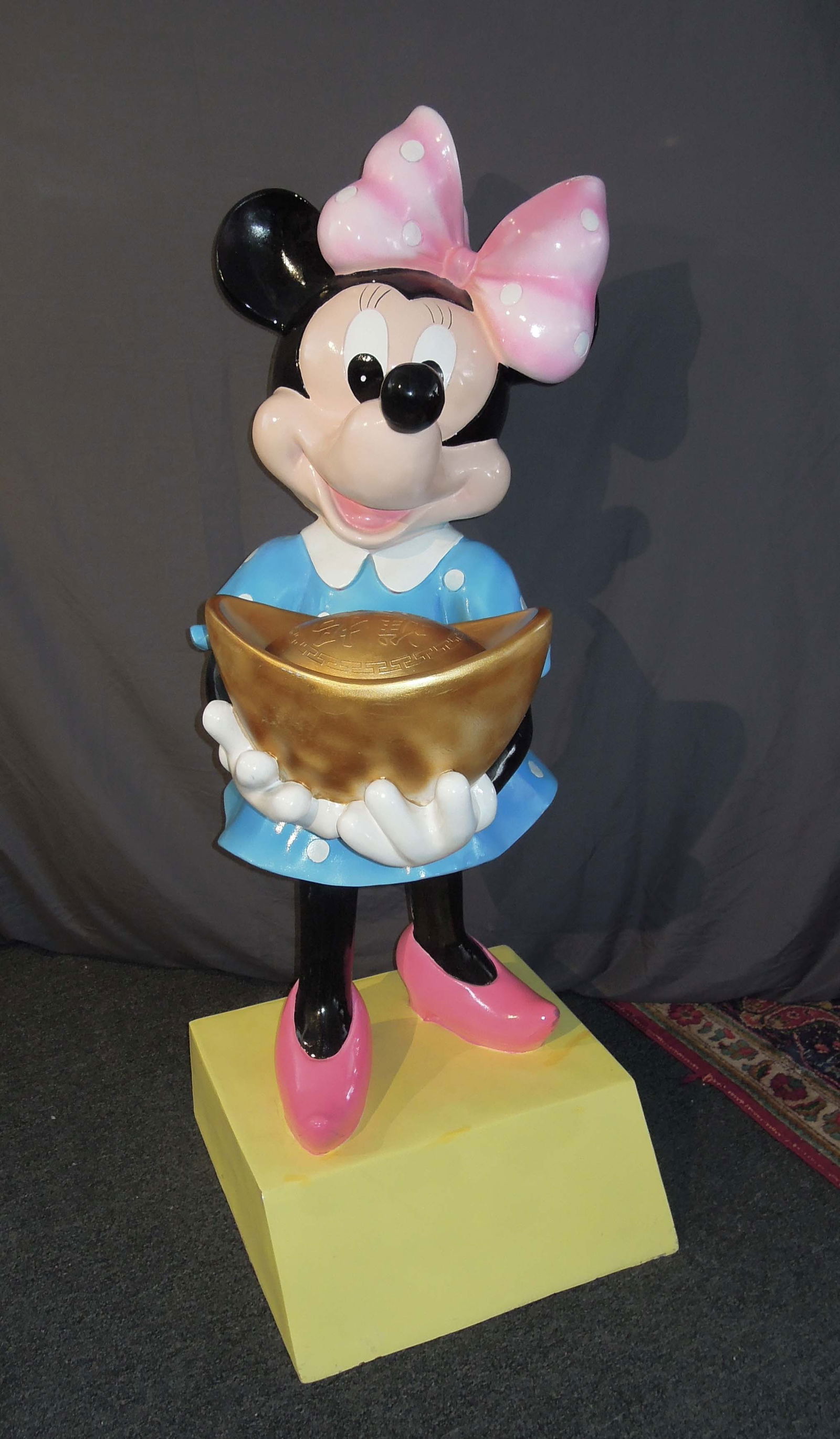 LARGE HAND PAINTED RESIN SCULPTURE OF "MINNIE MOUSE" (1 of 2)