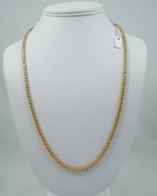 LADIES 14K Y.G. & DIAMOND ETERNITY NECKLACE