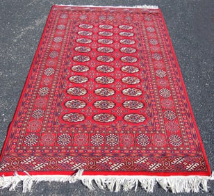 HAND KNOTTED BOKHARA AREA RUG