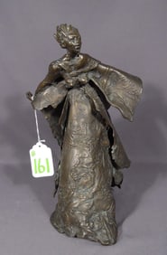 ORIGINAL BRONZE SCULPTURE OF WOMAN "WIND SWEPT"